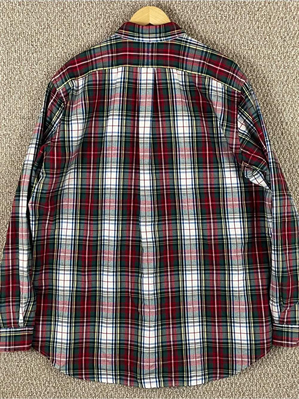 Polo Ralph Lauren Shirt XLT Red Plaid Brushed Cotton Oxford Button Up T352